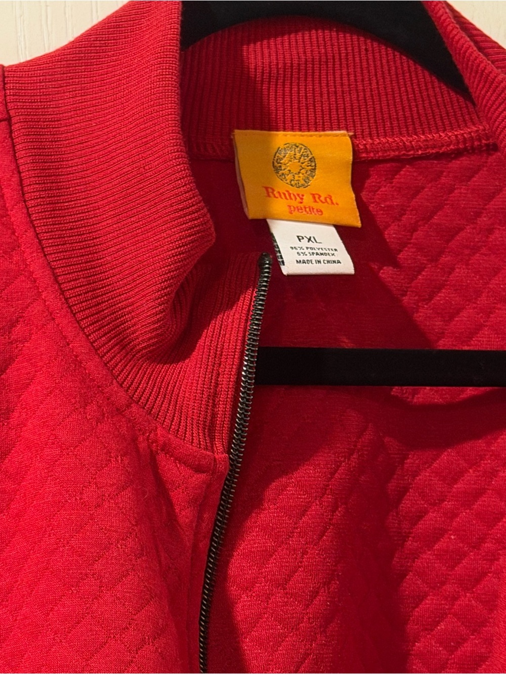 Ruby Rd. Red Quilted Zip-Front Jacket - Picture 3 of 5